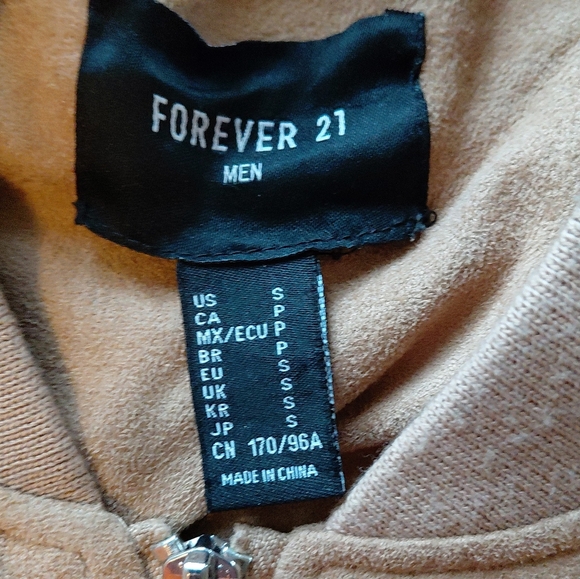 Forever 21 Mens Tan Bomber Jacket Size S - Picture 7 of 12